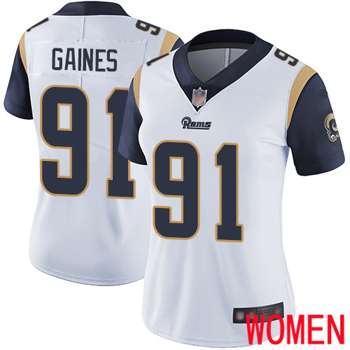 Los Angeles Rams Limited White Women Greg Gaines Road Jersey NFL Football #91 Vapor Untouchable